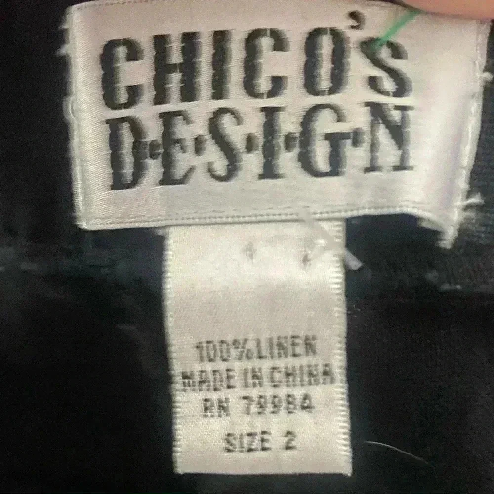 Chico’s Design Black 100% Linen Pants Size Large